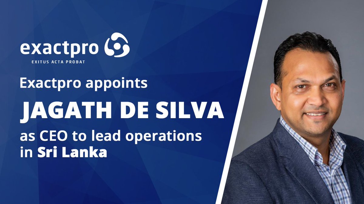exactpro's tweet photo. We are pleased to announce the appointment of Jagath De Silva as CEO of @exactpro’s new subsidiary in Sri Lanka. De Silva will lead the company’s growth in Sri Lanka aiming to attract leading local talent and harness the potential of the new market. https://t.co/RPy6WP8GzL 
1/3 https://t.co/khDzLRDEMS