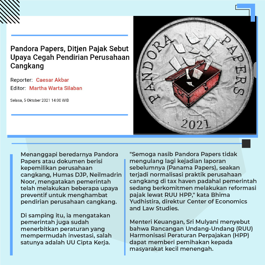 Dua menteri masuk pandora papers sdh kisah dlu, pemerintah justru  dg tegas menjelaskan bahwa UU ciptakerja bakal permudah investasi,  RUU harmonisasi peraturan perpajakan bisa berpihak pd rkyt kecil..
#RUUHPPUntukMasyarakatKecil