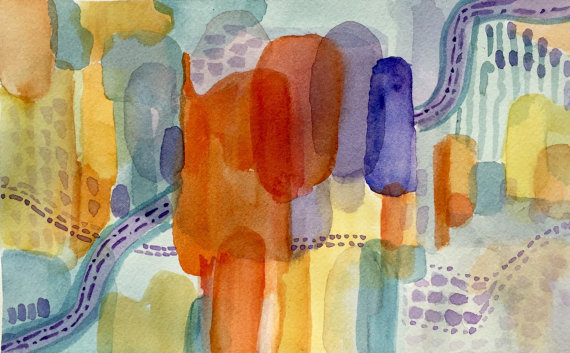 Pastelistaz's tweet image. A Fun, Colorful Abstract Watercolor-Original Art at affordable prices! etsy.com/listing/241358…  #homedecor #art