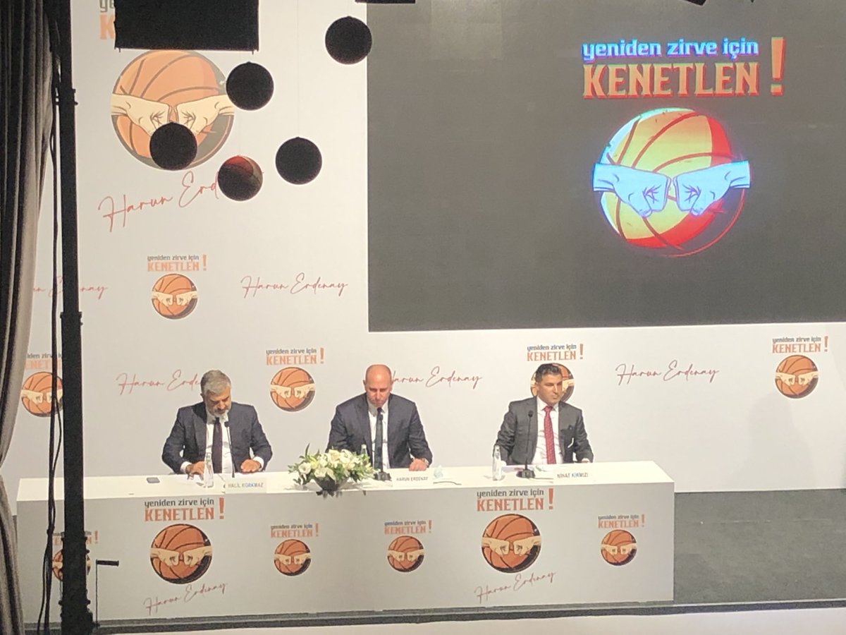There will be election for Turkish Basketball Federation management soon.

One of the president candidates, legendary scorer Harun Erdenay <a href="/Harun_Erdenay9/">Harun Erdenay</a> is organizing a press conference to explain his projects.

Lots of important Turkish basketball figures supports him.