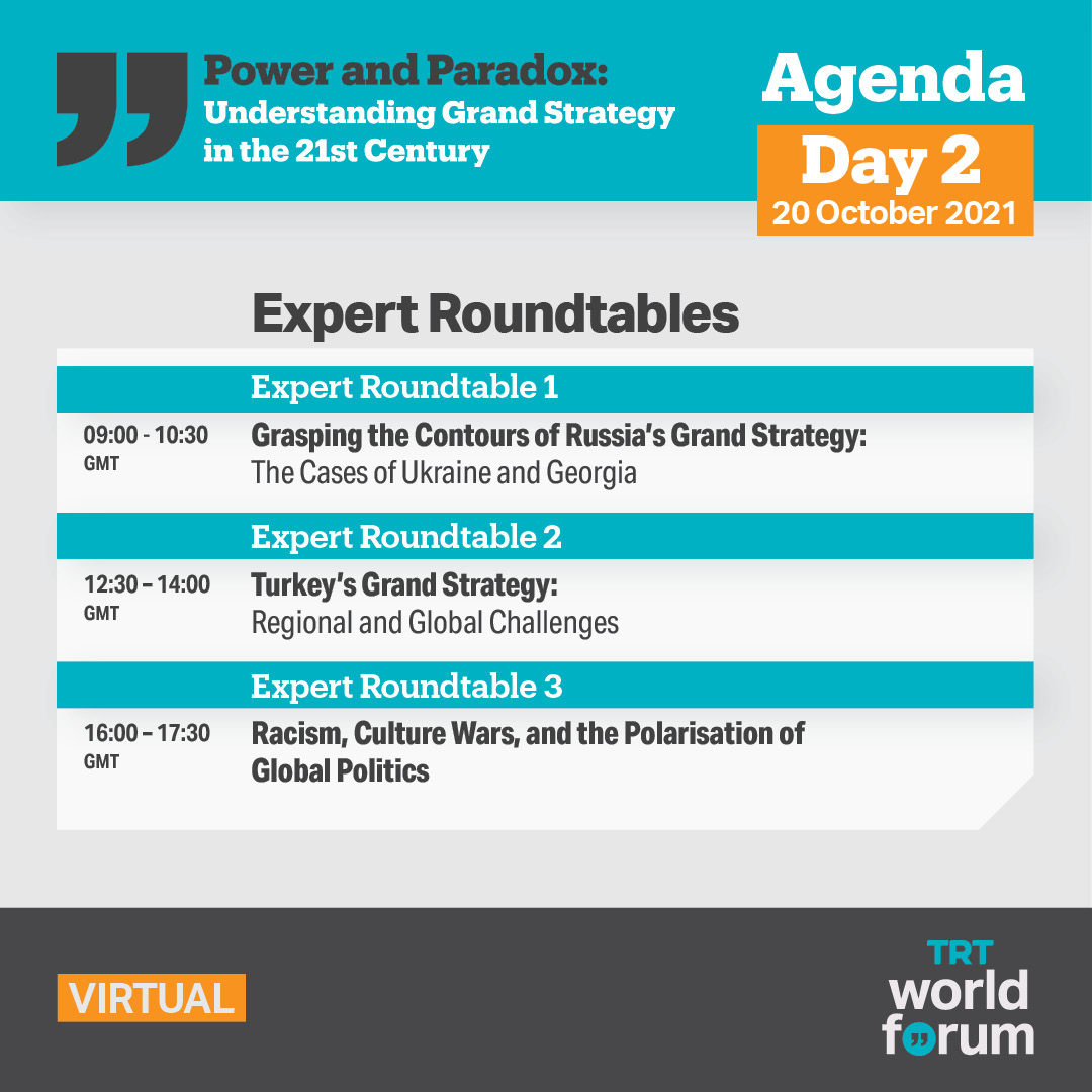 trtworldforum's tweet image. Be a part of the exclusive Expert Roundtable Sessions!

Register now to be a part of the in-depth debates on current global issues, which are discussed with a group of experts during the #ExpertRoundtable Sessions.

📆 October 19 and 20, 2021

📲bit.ly/3AaxAbu