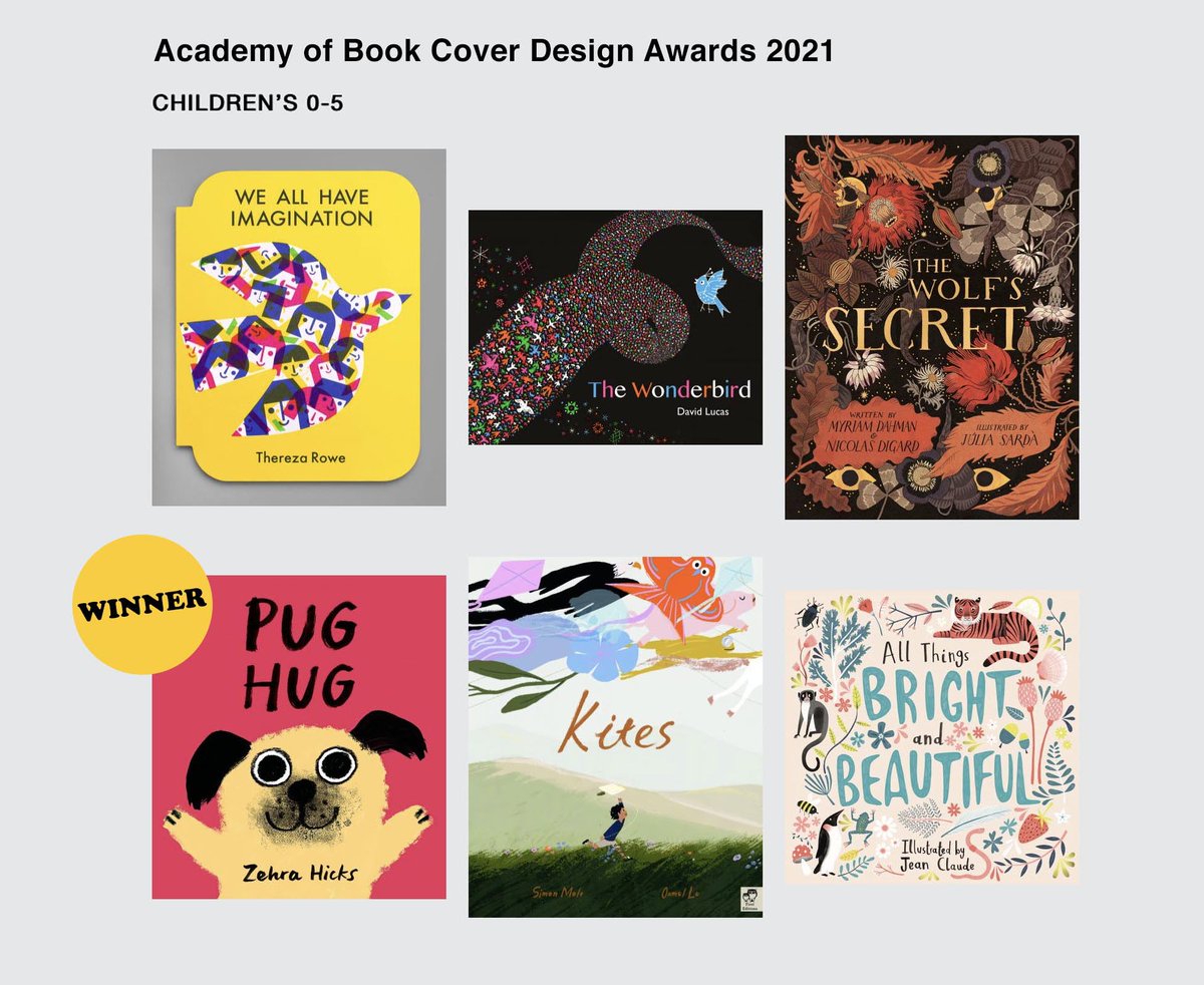 Delighted to hear that #PugHug won <a href="/ABCoverD/">A.B.C.D.</a>  Academy of Book Cover Design Awards 2021!! So honoured, especially to be up against such talented company and gorgeous covers! Congratulations to AMAZING designer #PaulaBurgess <a href="/HachetteKids/">Hachette Children's Group</a> 🐶❤️🥇