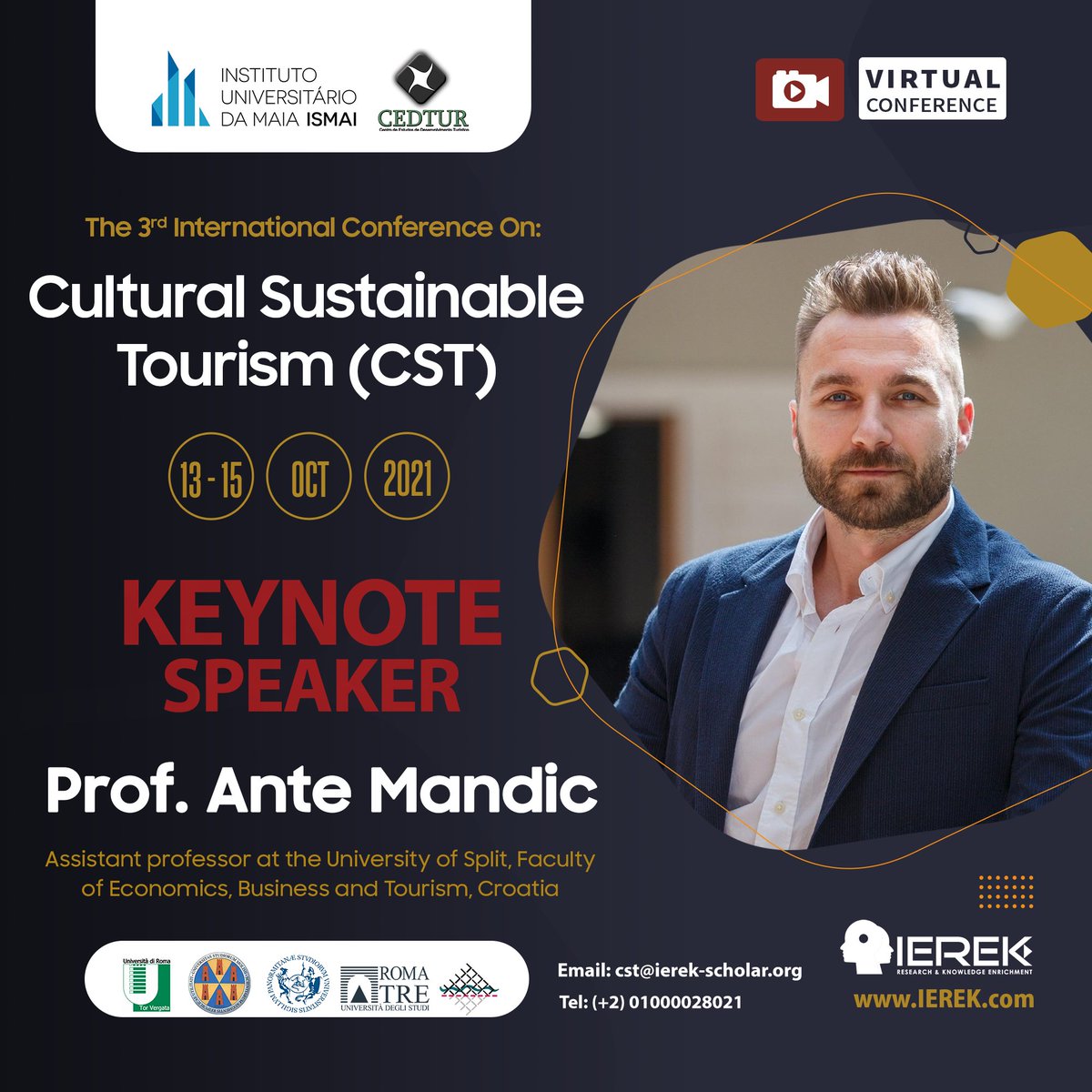 TourismCst's tweet photo. @global_ecoforum 
𝐏𝐫𝐨𝐟. 𝐀𝐧𝐭𝐞 𝐌𝐚𝐧𝐝𝐢𝐜́ is an Assistant professor at the University of Split, Faculty of Economics, Business, and Tourism – Department of Tourism and Economy, Croatia. His research focuses on heritage destination management.
https://t.co/Au4PGtS3K5 https://t.co/CRVXZhq4bC