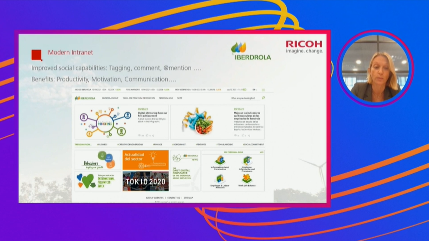 ricohspain's tweet photo. 🔴 #ENDIRECTO
Nuestra directora de Soluciones Digitales participa en #LRVision2021 para compartir el caso de éxito de @iberdrola, una migración de web corporativa y portal de empleado a @Liferay_es que lleva la experiencia digital al siguiente nivel.
https://t.co/wQ2jH8zILx https://t.co/RTDc3CGwrz