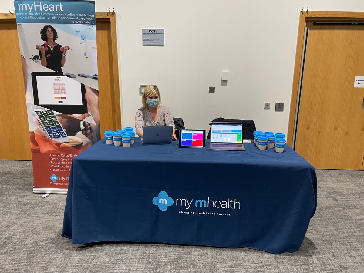 We are all set up at the <a href="/bacpr/">BACPR</a> conference.
Visit us at the my mhealth stand, and speak to <a href="/JaneSto14839468/">Jane Stokes</a> and <a href="/harryt2k/">Harry Thirkettle</a> to find out how we're already helping cardiac rehab teams achieve the 2028 NHS England long-term plan #cardiacrehab targets