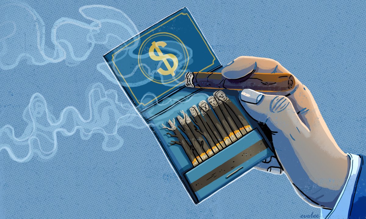 My <a href="/guardianopinion/">Guardian Opinion</a> illustration for today's Journal front by @georgemonbiot: Trashing the planet and hiding the money isn't a perversion of capitalism. It is capitalism 
#illustrator #illustration #editorialillustration #opinionillustration #newspaperillustration