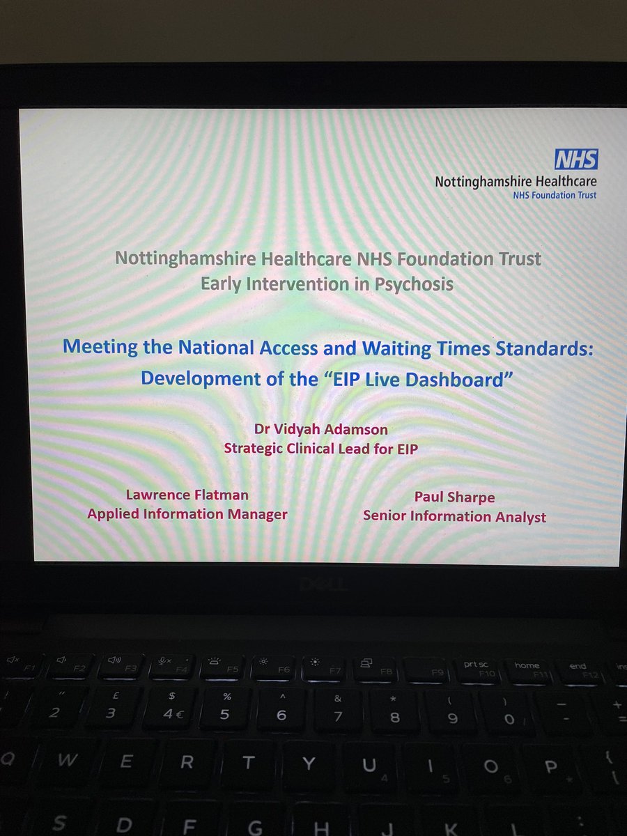 Slides complete! ✅ Pleased to share the excellent work in @NottsHealthcare to develop a ‘Live Dashboard’ for EIP capable of monitoring service provision against the access and waiting time standards @BethMcgeever @Julieattfield1 @AnneMNewham @Paul_BIMLtd @l_sadler @AMH_Nottshc