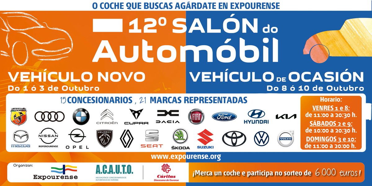 GrupoCuevas_'s tweet image. #Tomóvil Cuevas también estará presente en el 12º Salón del Automóvil de OCASIÓN que se celebrará en @EXPOURENSE del 8 al 10 de octubre y cuya organización corre a cargo de #ACAUTO. 
¡Descárgarte aquí la invitación digital! 👇 ¡Te esperamos! 
grupocuevas.com/noticias/y-est…