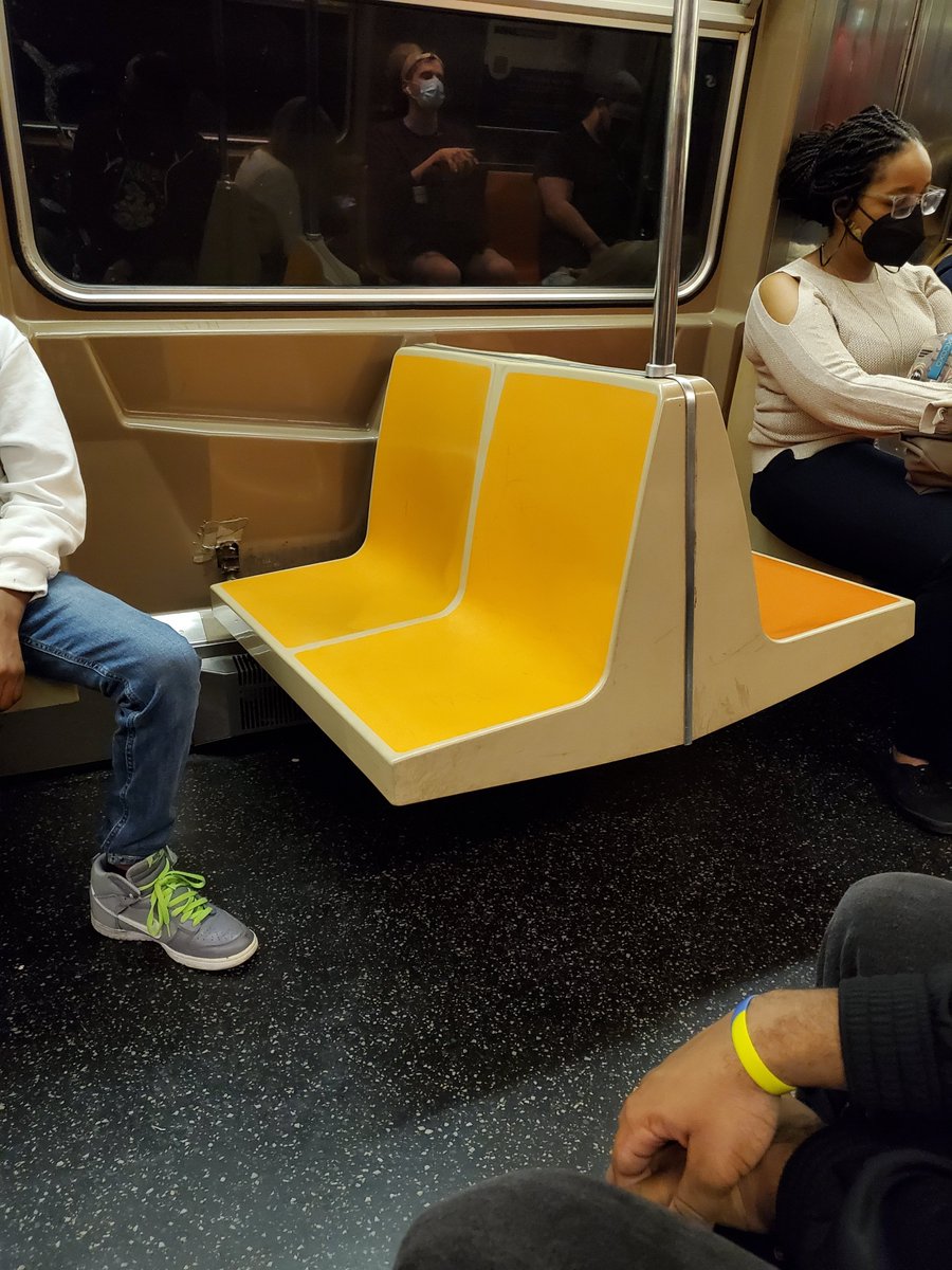 BernholzJ's tweet photo. @MTA broken seat on car 5013 coming off the wall https://t.co/DFlvrnJHwH