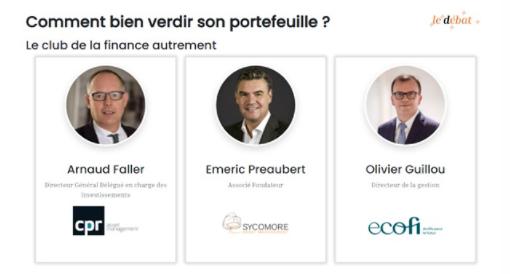 H24Finance's tweet photo. 🌱 Le débat : Comment bien verdir son portefeuille ?
https://t.co/mJWmVaUYhh
@Cpr_Am @SycomoreAM @ecofi https://t.co/uUnGEKRP7b