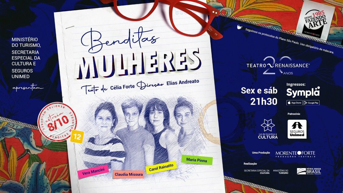 Amanhã estreia no Teatro Renaissance o terceiro texto de <a href="/celia_forte/">Célia Forte</a> , a mesma autora de Amigas, pero no mucho. Ingressos à venda <a href="/Sympla/">Sympla</a> .