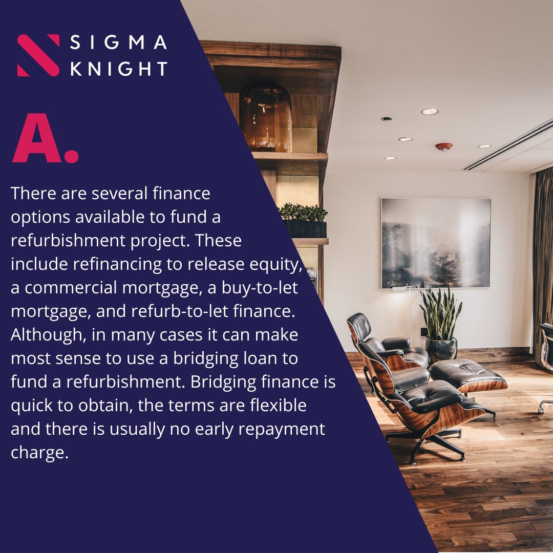 SigmaKnight__'s tweet image. It’s Q&amp;amp;A Thursday, this week we answer the question ‘How can I finance a refurbishment project?’

To learn more, check out our blog post 👉 sigmaknight.com/blog/how-to-fi… 

#Refurbishment #BridgingFinance