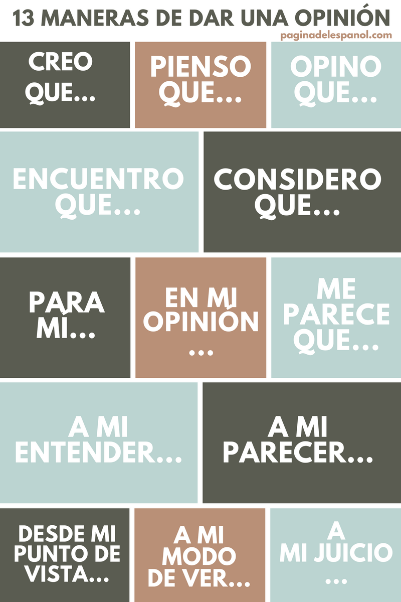 paginaespanol's tweet photo. 13 maneras de dar una opinión en español: https://t.co/vpS5CVxsTT