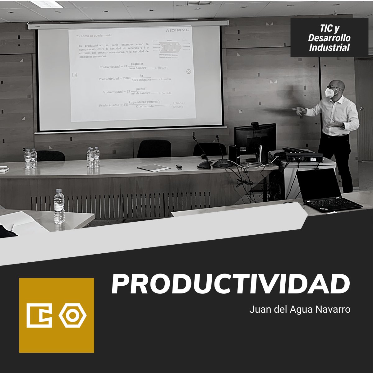 ArvetAsociacion's tweet photo. Juan del Agua Navarro, TIC y desarrollo industrial en @AIDIMME, nos cuenta qué es la #productividad, cómo se mide y cómo mejorarla.
#ForosARVET
#COFEARFE #ASEBAN https://t.co/ByAb40l5X6