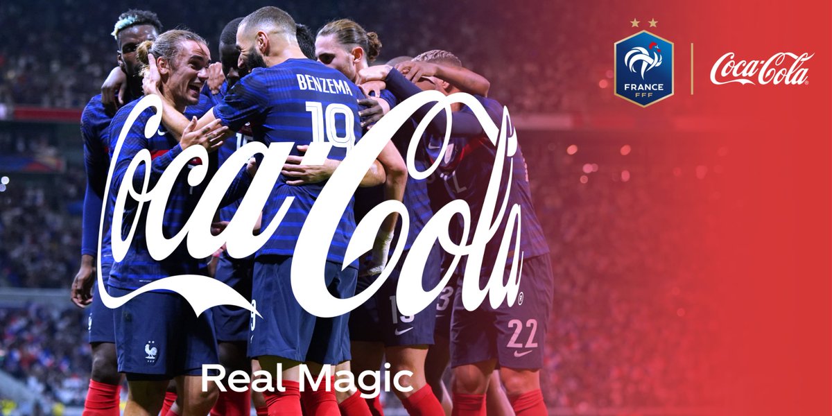 cocacolafr's tweet photo. Célébrez la magie des Bleus avec Coca-Cola 😍 
À l’occasion du match de l'@equipedefrance ce soir, on vous offre un maillot unique dédicacé par les joueurs ! 
Pour jouer : 
✔️Commentez avec le #RealMagic
⌛️TAS le 18 octobre 2021 https://t.co/Ydo0gXRW3K