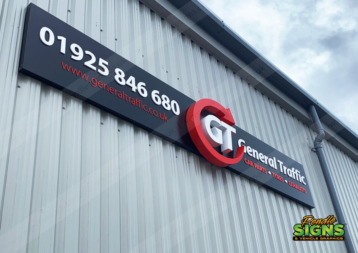 New signage scheme consisting of built up swoosh GT logo, ACM trays with laser cut lettering. Printed contravision for the glass areas, and a counter front sign all branded to spec. #signagescheme #signs #branding #signage #graphics Produced and installed by <a href="/PendleSigns/">Pendle Signs</a> 👍