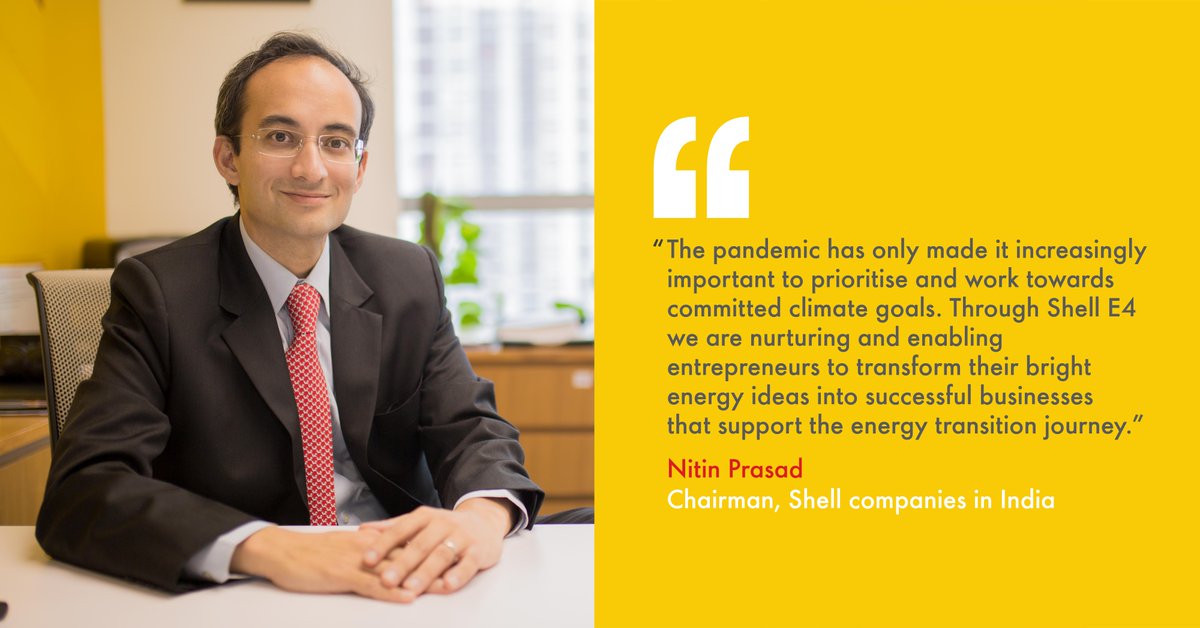 Shell_India's tweet photo. Focusing on the future of energy, Nitin Prasad highlights the need and relevance of programs like #ShellE4 at #DemoDay2021 

To know more, visit, https://t.co/r5qztkccxx https://t.co/F4UXXmkScW