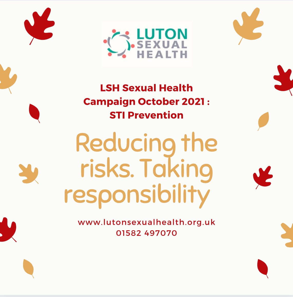 LutonSH's tweet photo. This months Campaign looks at the importance of regular sexual health screening, how to reduce the risks of STI’s and how to prevent them. Protect yourself and others. #REDUCETHERISKS https://t.co/QTjh5VJyDH
