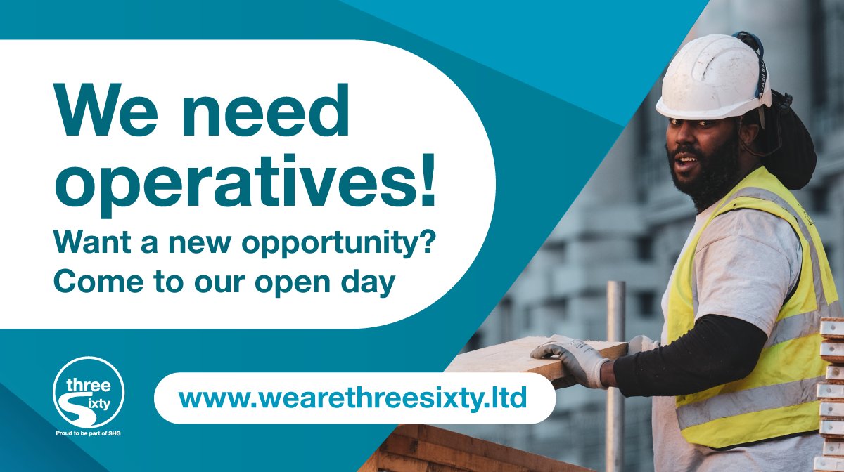 We're on a recruitment drive, looking for fantastic operatives including plumbers, plasterers &amp; gas engineers.

Attend our open evening next week and you'll be guaranteed a conversation with a hiring manager too!

Find out more: wearethreesixty.ltd/news/corporate…

#Stockport #Careers