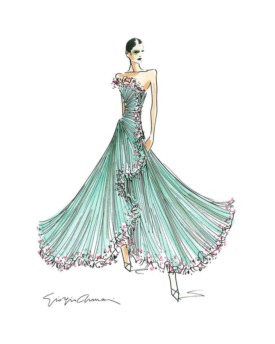 armani's tweet photo. Giorgio Armani contributed to the #LoveBringsLove runway show with a specially designed #GiorgioArmaniPrivé look. Alber Elbaz vision in creating AZ Factory was to inspire a fashion reset to care, with emphasis on love, trust and respect. https://t.co/cXjo11WQ4t