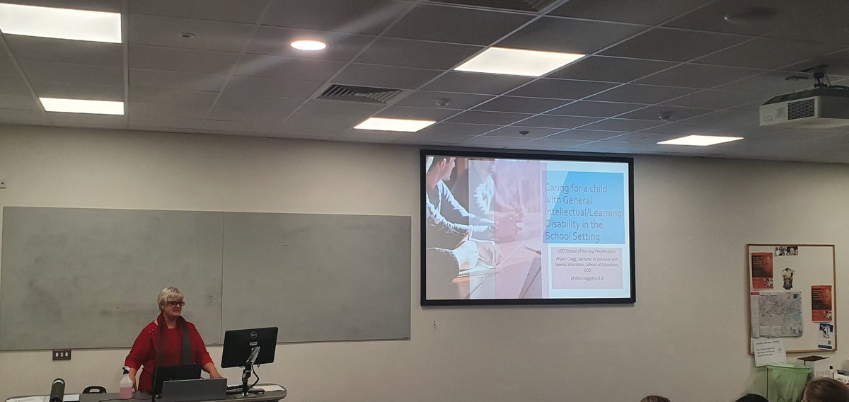 sujas15's tweet photo. Phyllis Clegg, Lecturer in inclusive education @ucddublin school of education is facilitating a session @ucdsnmhs for #children and General #Nursing students with a focus on care of a child with General disability in the school settings #interdiciplinary education @UCD_CHAS https://t.co/lqRrz9fJaG