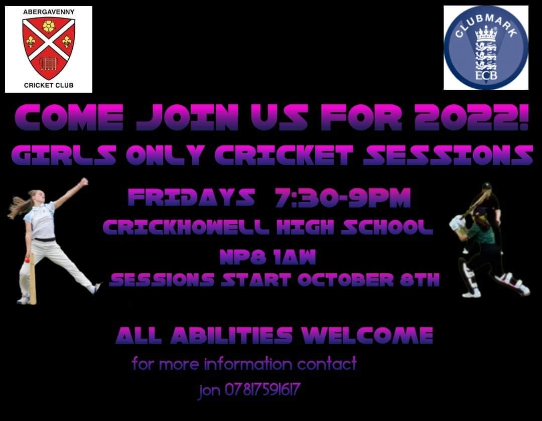 Our Girls Only Cricket Sessions start this Friday at <a href="/crickhowellhs/">Crickhowell HS</a>. If you want to come along and give cricket a go please get in touch. All abilities welcome 🏏 <a href="/MonGirlsSport/">MonGirlsSport</a> <a href="/Sports_CCB/">Christ College Brecon Sport</a> <a href="/SWFalcons2019/">South Wales Falcons Girls Cricket Team</a> <a href="/cricketwales_wg/">Glamorgan Women & Girls</a> <a href="/CricketWales/">Criced Cymru / Cricket Wales 🏏🏴󠁧󠁢󠁷󠁬󠁳󠁿</a> <a href="/KHS_PE_Dept/">KHSPE</a> <a href="/CantrefPrimary/">Cantref Primary School</a>