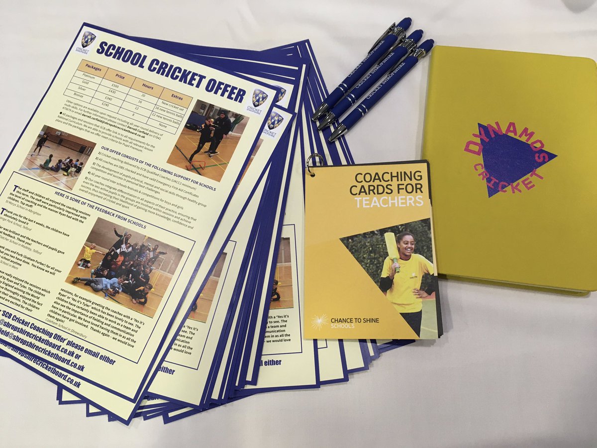 CricketShrops's tweet photo. The first 10 schools that sign up to @Chance2Shine sessions will receive a free engagement day run by us!! Come and find us!! 🏏🏏 @MMATPrimaryPE https://t.co/n1N3vrkIAD