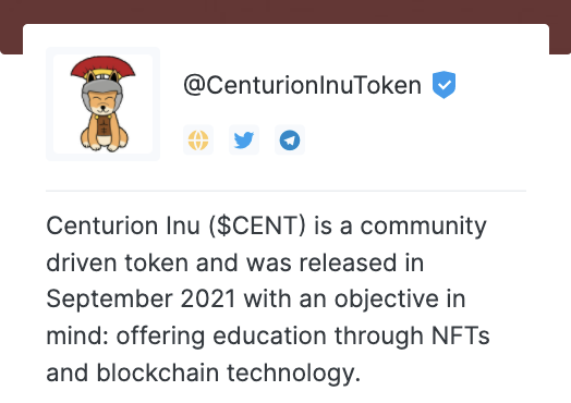 Welcome to <a href="/CenturionInu/">Centurion Inu Token - $CENT</a> 🔥
We're excited to launch this new feature on our platform, which support official channels for coins 🙏

Coin profiles will always have their most recent status visible on the coin-charting-page, (like a pinned tweet)!

Say hi ❤️
lwazi.io/u/CenturionInu…