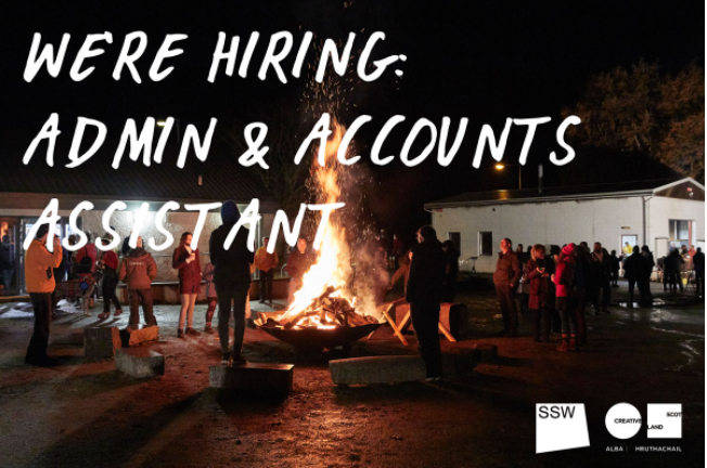 Maker Opp: Scottish Sculpture Workshop (<a href="/SSWLumsden/">Scottish Sculpture Workshop</a>) is currently looking for an Admin &amp; Accounts Assistant to join their team.

D/Line: Noon. Fri 15 Oct: bit.ly/3a7Eofs