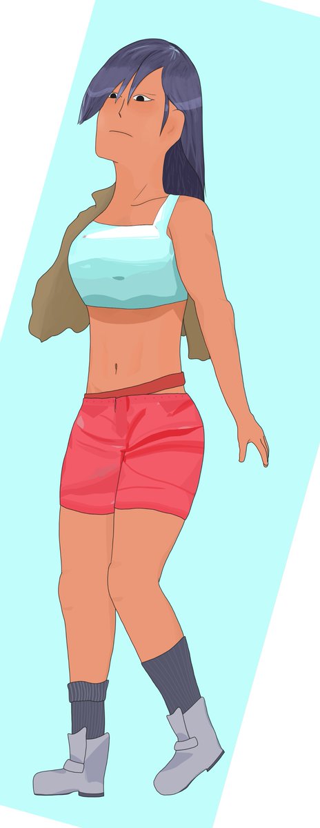 OctopusStraps's tweet image. For me days 3 &amp;amp; 4 of #drawtober were cancelled due to migraine  ;_;
Day 5's drawing is whoever this is.  She's basically a mishmash of painting techniques I felt like trying, really.