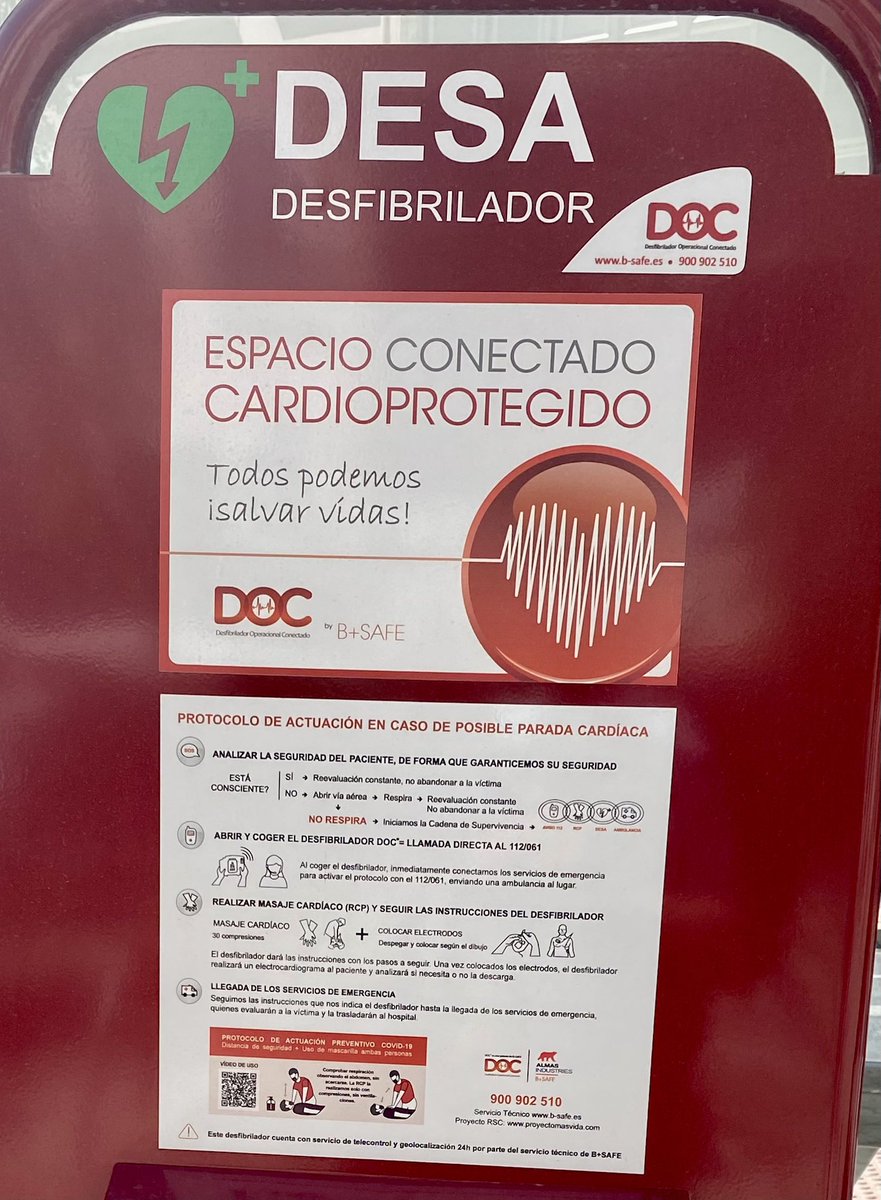 Asvogra's tweet photo. @LuisSalvador @aytogr @cuidarcorazon @MasVidaproyecto Importante y necesario dotar a los espacios públicos e instalaciones municipales  de la Ciudad de #Granada de Desfibriladores Semiautomáticos (#DESA) ♥️, también difundir su ubicación y facilidad de uso en caso necesario,por la #seguridad de todos/as #GRXCardioprotegida @aytogr https://t.co/ggamTKdwY0