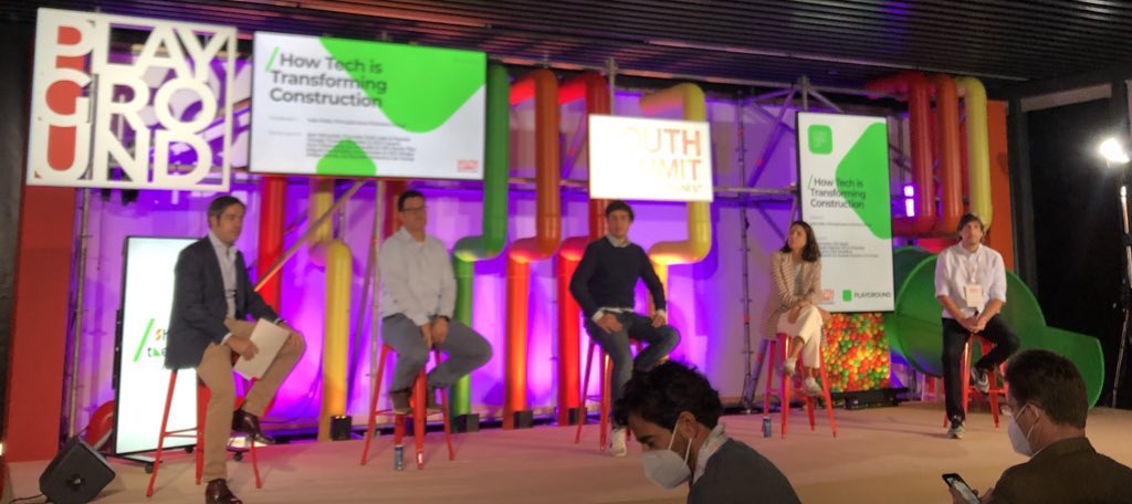 <a href="/Ivan_Feito/">Iván Feito</a> moderates the next talk on how tech is transforming construction on the #playgroundstage with <a href="/ikermarcaide/">Iker Marcaide</a> CEO of <a href="/ZubiLabs/">Zubi Labs</a>, <a href="/giorgio_tinacci/">Giorgio Tinacci</a> CEO of #casavo, <a href="/AnaVillanuevaH/">AVH</a> CEO of @Tiko_spain and <a href="/feralonsomiguel/">Miguel</a> CEO of <a href="/DOTGIS_corp/">DOTGIS</a>! #SouthSummit2021