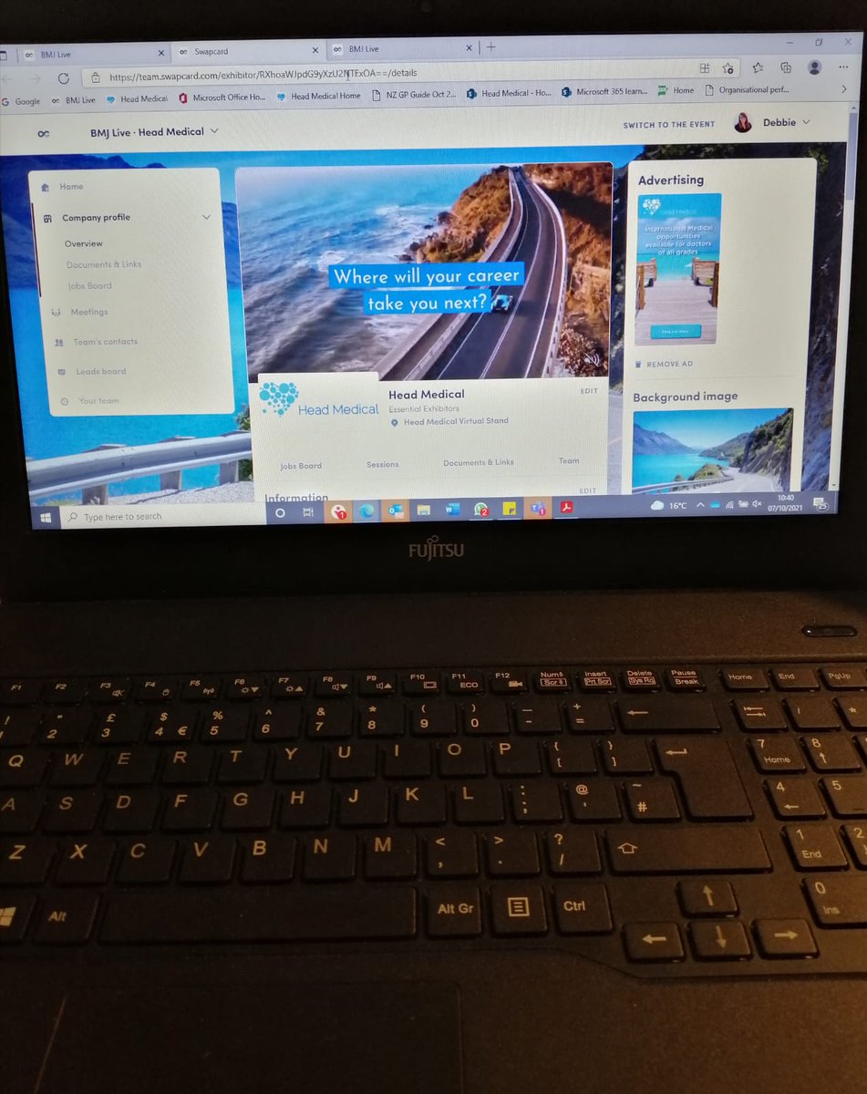 DebbieKirkGPNZ's tweet photo. Delighted to be attending the @bmjcareers conference again this year.. all be it virtually. Always a popular event in the @HeadMedical calendar. Stop by &amp; say hello and lets see where your next adventure will be. #BMJLive https://t.co/wrJP8Dl1Vd
