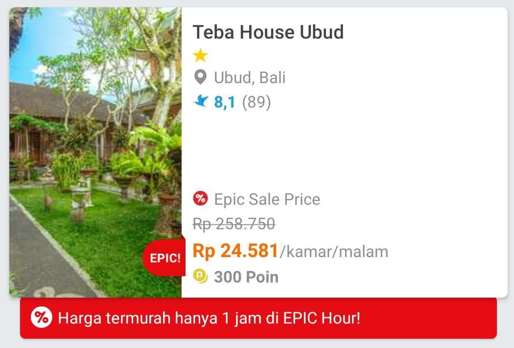 Kalo ke Ubud dan on budget nginep di sini aja deh, Teba House Ubud. Sisa uangnya jadi bisa buat kulineran + jalan sana-sini yakan!

CUMA 20 RIBUAN MANTAP 👍🏻👍🏻