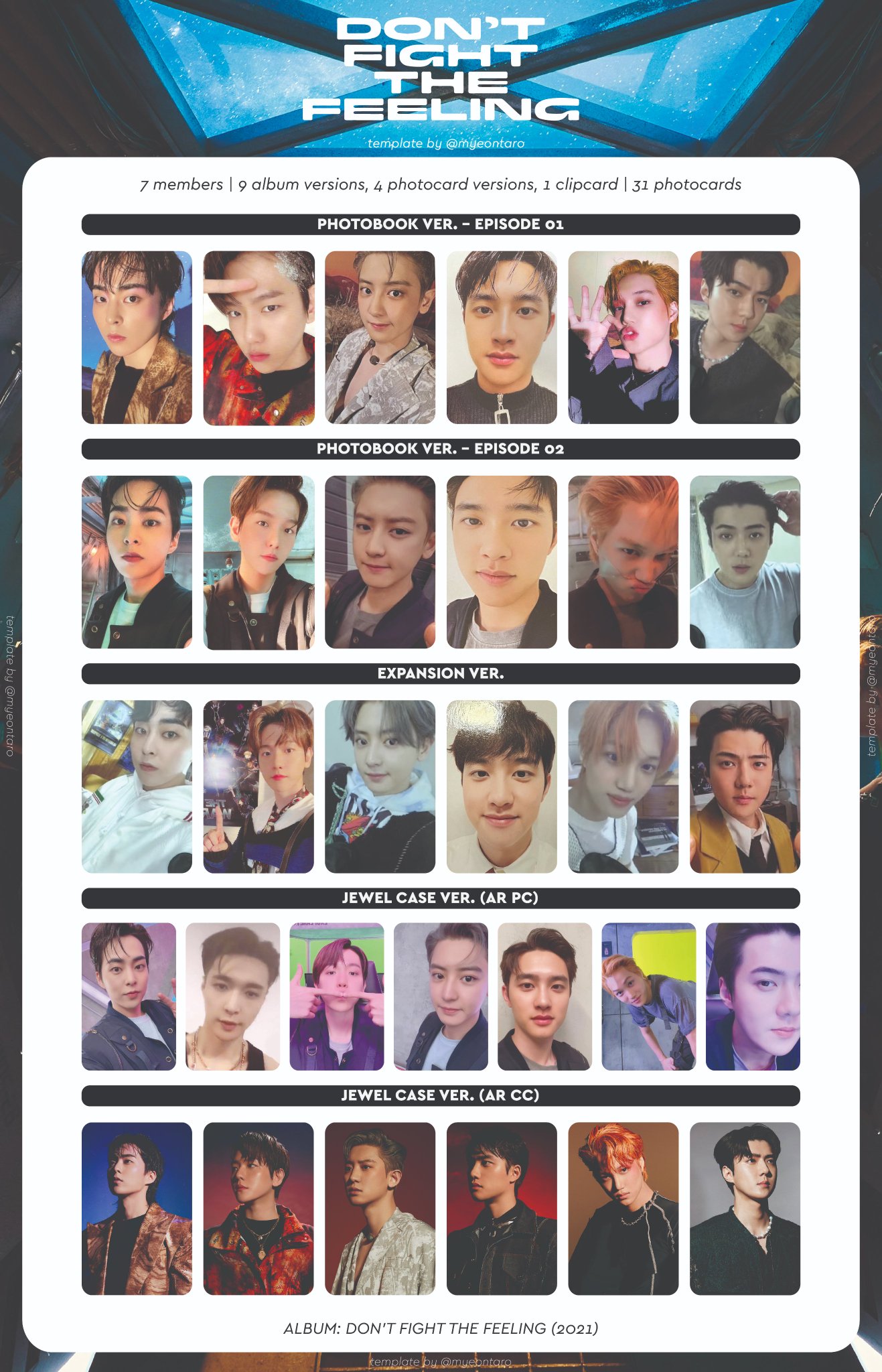 EXO Special Album Don't Fight the Feeling Official Photocard