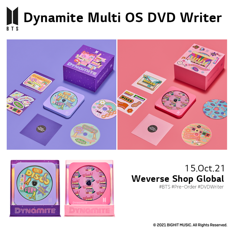 プレートも BTS Dynamite マルチOS DVDライター ピンクの通販 by ノブコ's shop｜ラクマ きます