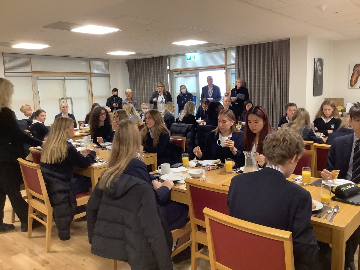 MillfieldEng's tweet photo. Happy National Poetry Day! In our @MillfieldSenior English Department Brilliance Breakfast, 6th form English Literature student Gemma gave an awesome talk on the poetry of Rilke, and posed the question “Is poetry life?” Great discussions ensued! #NationalPoetryDay https://t.co/glSRg5VeLg