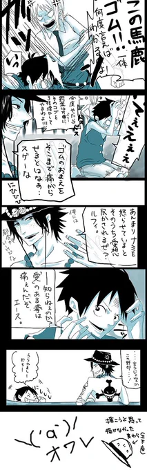 フォロワーさんが、ワンピにハマっているから、自分もだいぶだいぶだいぶ昔に描いていたな～って思い出した!
ルナミ、エーナミ好きだった‥。 