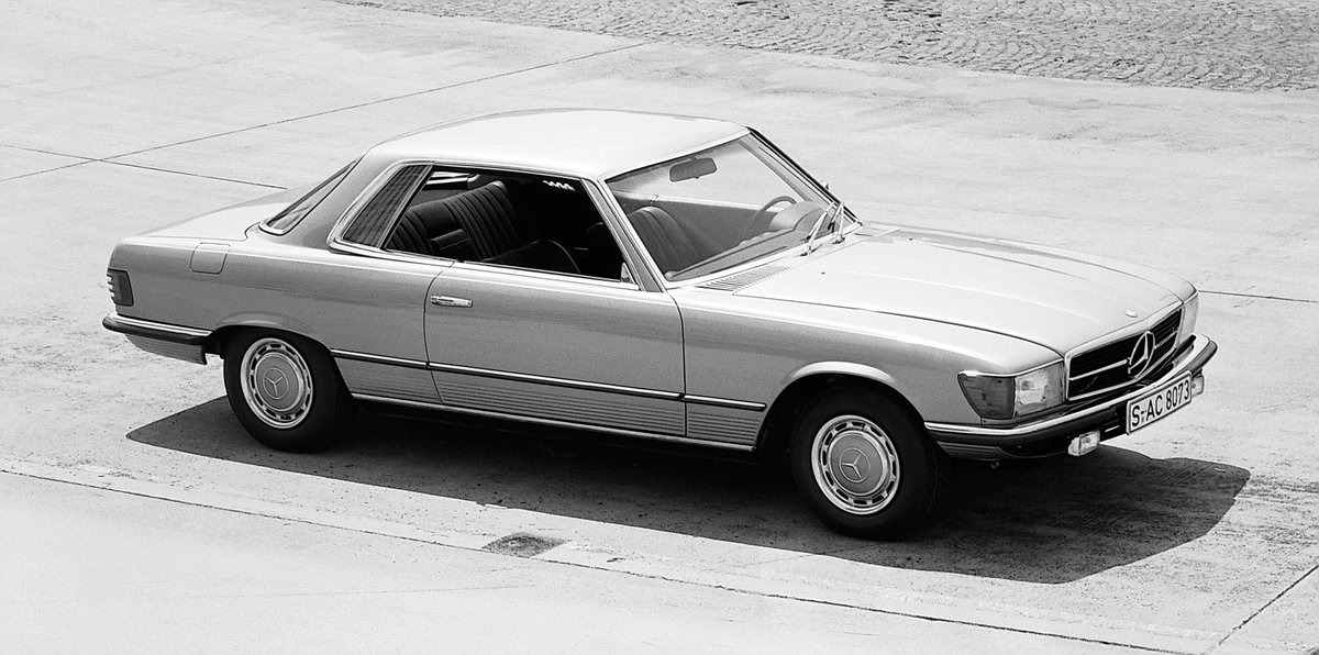 MB_Museum's tweet photo. Did you know? Exactly 50 years ago, we presented the SLC from the C 107 series at the Paris Motor Show! #MBclassic #yearoftheSL https://t.co/RE4V4YC6gy