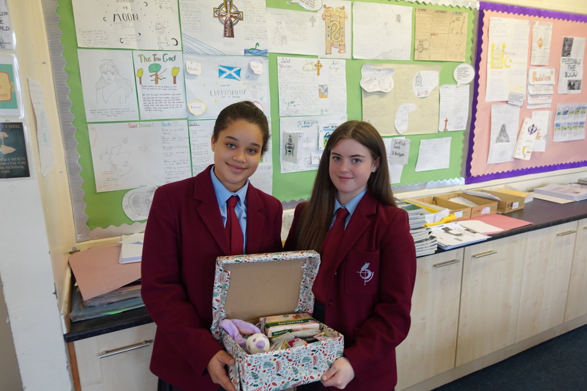 HC_Scotland's tweet photo. As part of the RME Christian Love Unit the S2 classes have been taking part in the ‘Operation Christmas Child Shoebox appeal’. 
The #HamiltonS1 learners worked together in groups to make up a shoebox to send to children in need around the world.

#HamiltonCompassion https://t.co/MnKaWCABvk