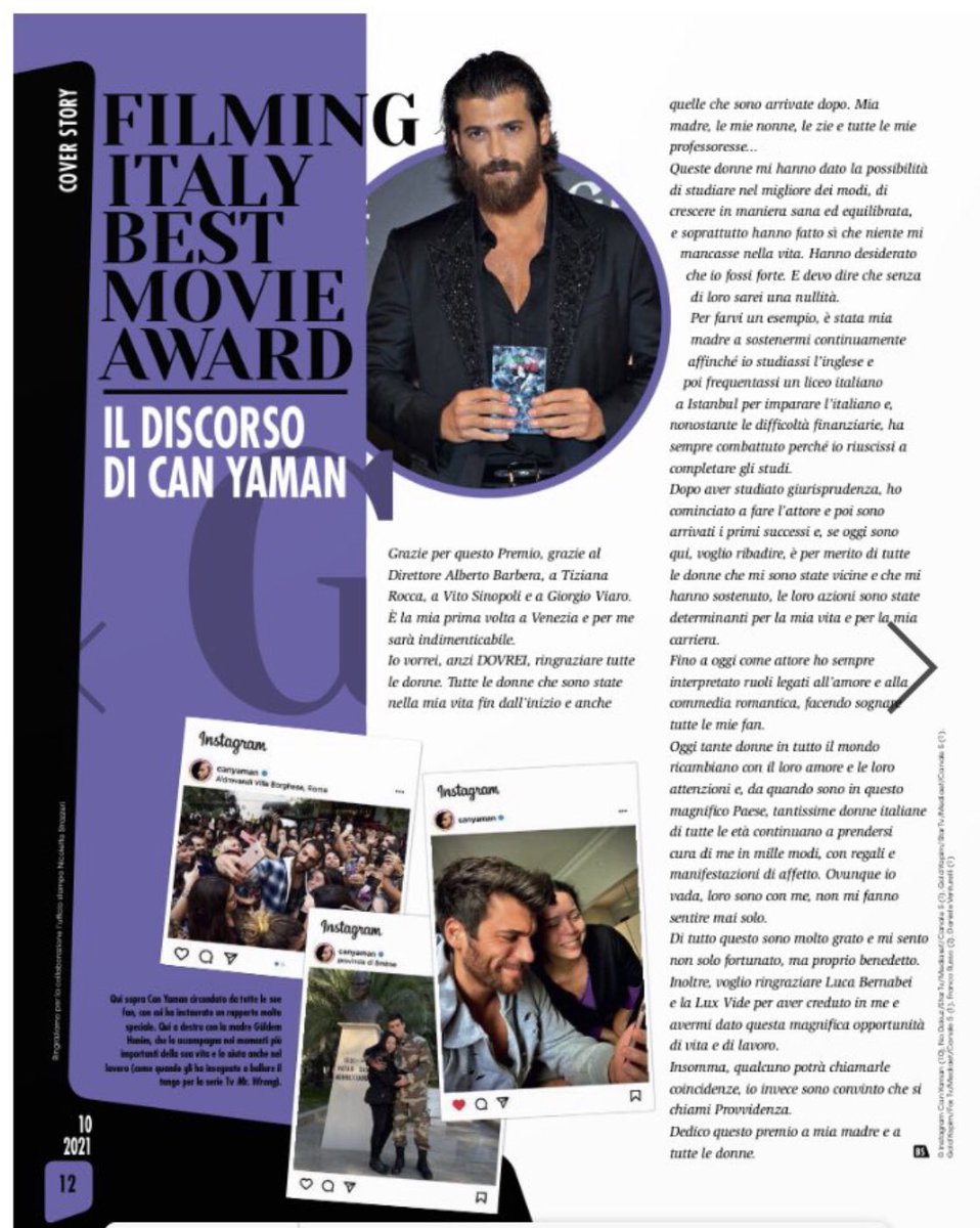 ashrfmo47841799's tweet photo. We support ✍️ #CanYamanBestStreaming
in  #BestMovieItalia 
From today in the Italian 
newsstands 📑 🇮🇹
#CanYaman exclusive interview with “Karin Ebnet” for Best Streaming attached with #BestMovie Magazine of October🇮🇹 https://t.co/QQHUaWk8Qh