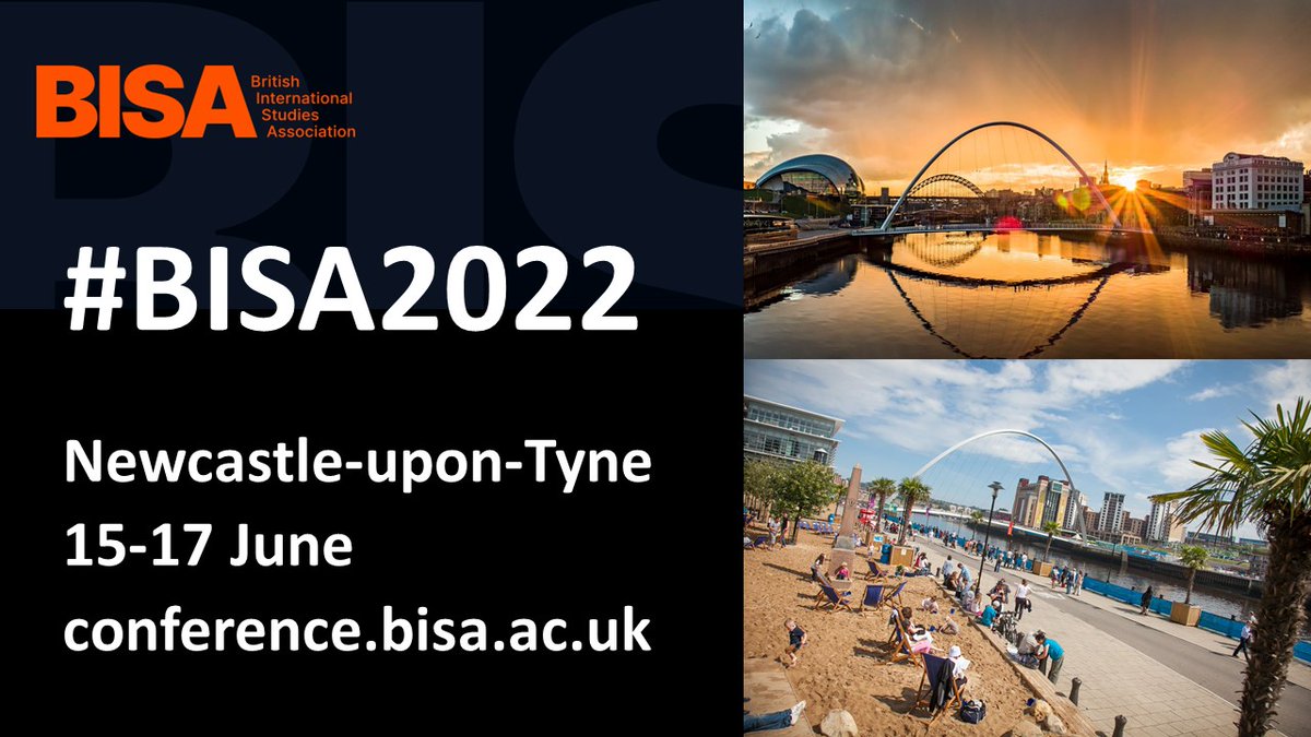 BISA - British International Studies Association (@mybisa) on Twitter photo #BISA2022 CONFERENCE SUBMISSIONS ARE OPEN!! 🎉
Find out everything you need to know at conference.bisa.ac.uk
Deadline 8 Nov
<a href="/1GeorginaHolmes/">Dr Georgina Holmes</a> <a href="/ProfKurtMills/">Kurt Mills</a> @ToniHaastrup <a href="/ruthblakeley/">Prof. Ruth Blakeley</a> <a href="/JocelynMawdsley/">Jocelyn Mawdsley</a> <a href="/chasing_dragons/">Kyle Grayson</a> <a href="/NickCaddick1/">Nick Caddick</a> <a href="/DrElbahtimy/">Hassan Elbahtimy</a> <a href="/MeetOnTyne/">NewcastleGateshead Convention Bureau</a> <a href="/NclPolitics/">Newcastle Politics</a> #BISA2022 CONFERENCE SUBMISSIONS ARE OPEN!! 🎉
Find out everything you need to know at conference.bisa.ac.uk
Deadline 8 Nov
<a href="/1GeorginaHolmes/">Dr Georgina Holmes</a> <a href="/ProfKurtMills/">Kurt Mills</a> @ToniHaastrup <a href="/ruthblakeley/">Prof. Ruth Blakeley</a> <a href="/JocelynMawdsley/">Jocelyn Mawdsley</a> <a href="/chasing_dragons/">Kyle Grayson</a> <a href="/NickCaddick1/">Nick Caddick</a> <a href="/DrElbahtimy/">Hassan Elbahtimy</a> <a href="/MeetOnTyne/">NewcastleGateshead Convention Bureau</a> <a href="/NclPolitics/">Newcastle Politics</a>