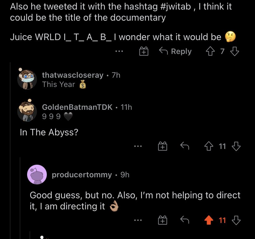 xefaa__'s tweet photo. The director of the Juice WRLD documentary tweeted “#jwitab” what do you think the a doc name could be? https://t.co/WOQI4BmXQy