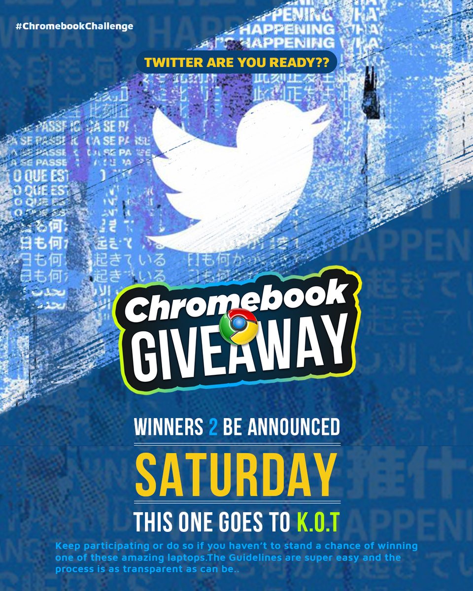 #KOT This one is for you, for the ongoing GIVEAWAY the next winner or two will be from Twitter, and the big day is on Saturday, Chromebook laptops can do a lot of amazing stuff don't take them lightly, they can hold there own you just hold yours. Happy #CustomerServiceWeek