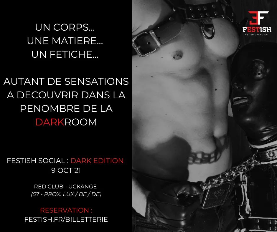 FestishFR's tweet photo. Ce samedi, pour la première fois lors d'un événement social, le sous-sol du red club sera partiellement accessible afin de vous proposer une darkroom pour y faire des rencontres et y vivre des moments... Dark 😈🔥 
Tickets (5 euros  - casier inclus) : https://t.co/iTDYdF9Jjn https://t.co/a7t8d99skf