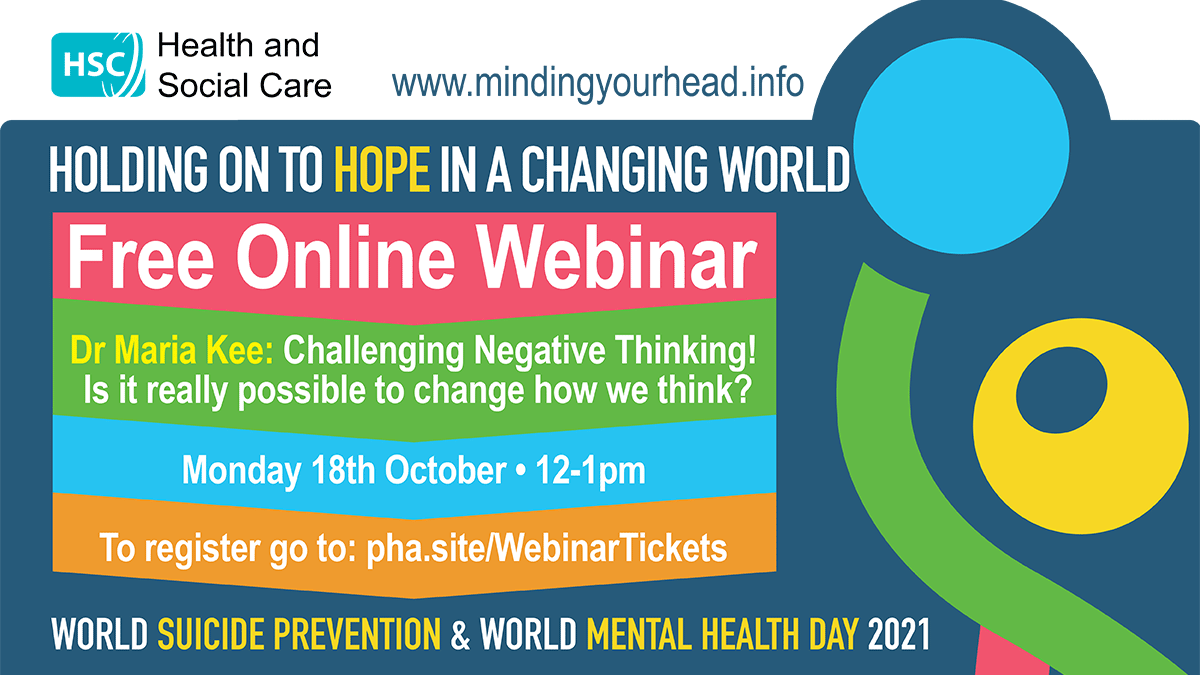 publichealthni's tweet photo. Sunday 10 Oct is World Mental Health Day &amp; end of the HSC #HoldingOnToHope21 mental &amp; emotional wellbeing campaign. Resources will remain on https://t.co/lTw8lz6wxc 
To register for the free webinar with Dr Maria Kee 
https://t.co/iycdP2EMRQ

More@ https://t.co/iEsKZTE6OZ
#WMHD21 https://t.co/ySyajRg6MN