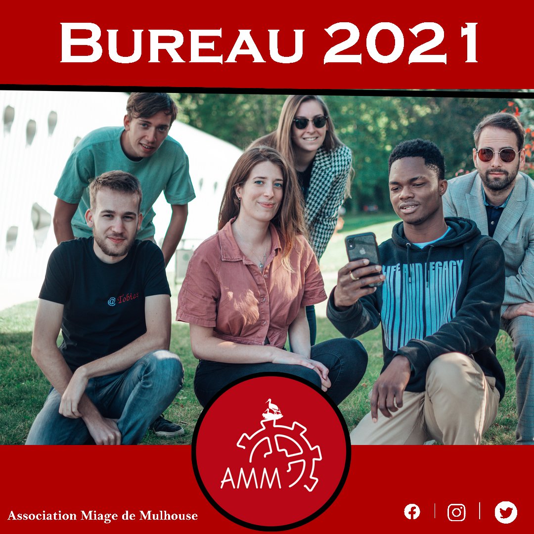miage68's tweet photo. Bonjour peuple de Twitter ! Voici le nouveau bureau 2021-22 de l'Association MIAGE de Mulhouse ! 🎉 Plein de nouveaux projets / idées ... Et les prochains événements arrivent très vite 🙃 https://t.co/yaAQQHxbzo