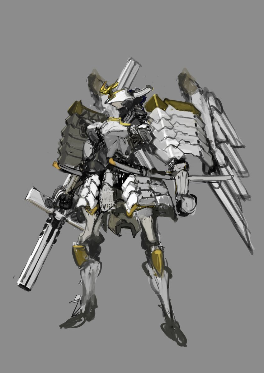no humans weapon mecha robot holding solo grey background  illustration images