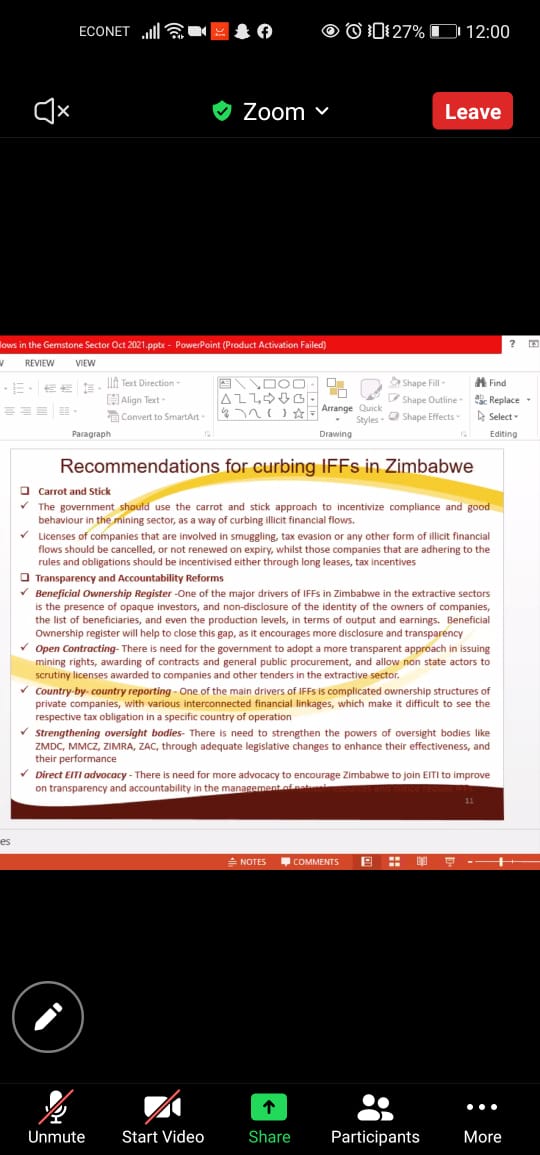 ActionAidZim's tweet photo. Curbing illicit financial flows requires a multisectoral approach given the nature & form of the drivers of IFFs says Dr. David Mupamhadzi @ the #StopGemsIFFs #ZAMI2021 side session @ZELA_Infor @PWYPtweets @ActionAid_NL https://t.co/1Nbp9nZH40