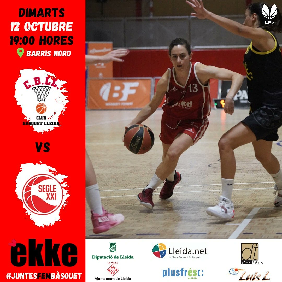 flleidafemeni's tweet photo. 🔴 2ª JORNADA
Debutem a casa!
Ens visita el gran SEGLE XXI.
No serà un partit fàcil i per això necessitem tot el vostre escalf a les grades de Barris Nord!
SOM-HI!
🎟️ ENTRADA: A la bio hi ha el link que heu d'omplir per accedir al pavelló.
#SomDeLliga2 #cblleida #JuntesFemBàsquet https://t.co/MQVxseaEgT